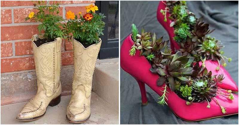 18 Creative DIY Shoes Planter Ideas