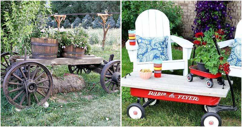 22 Astonishing Wagon Ideas For Your Country Garden
