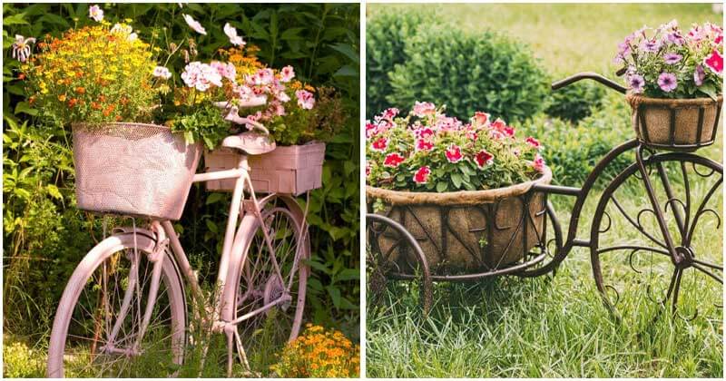30 Gorgeous Bicycle Planters For Garden and Yard