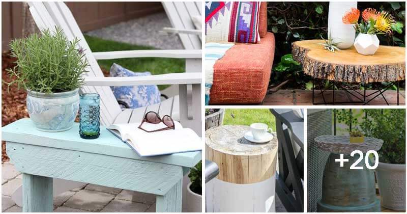 19 Creative Outdoor DIY Side Garden Table Ideas