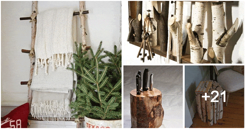 25 DIY Inexpensive Home Decor Projects Made From Logs
