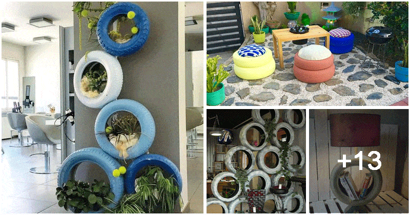 Easy-to-make Old Tire Home Decor Ideas