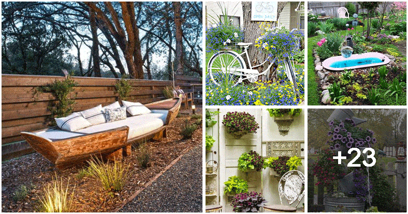 28 Yard Landscaping Ideas to Reuse Old Items